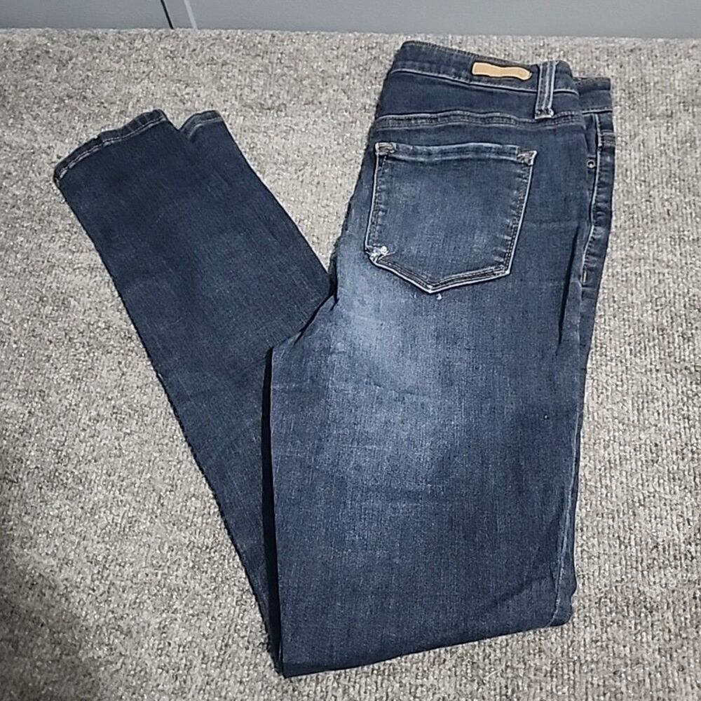 True Craft Denim Jeans Womens Juniors 7 Blue High Rise Skinny Stretch - Picture 3 of 15